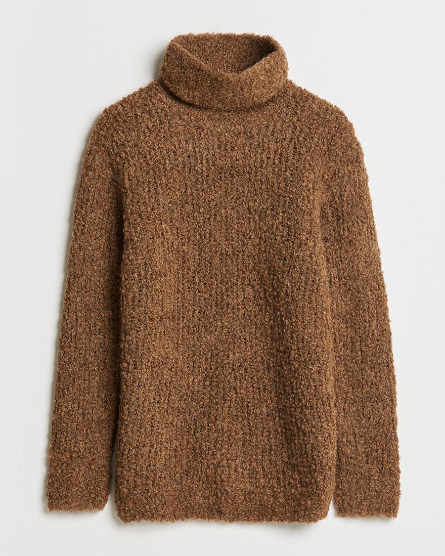 Heren | Truien | Oscar Jacobson | Krister Wool/Alpaca Rollneck Dark Brown