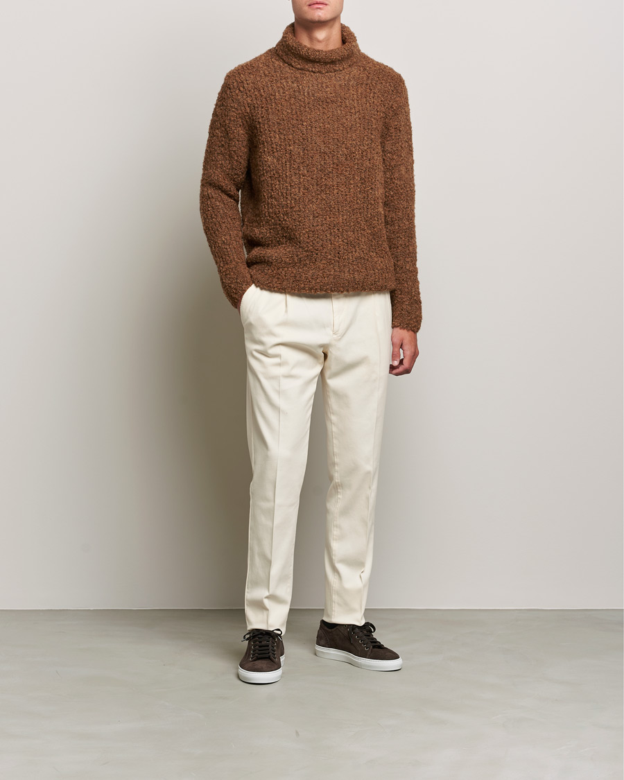Heren | Truien | Oscar Jacobson | Krister Wool/Alpaca Rollneck Dark Brown