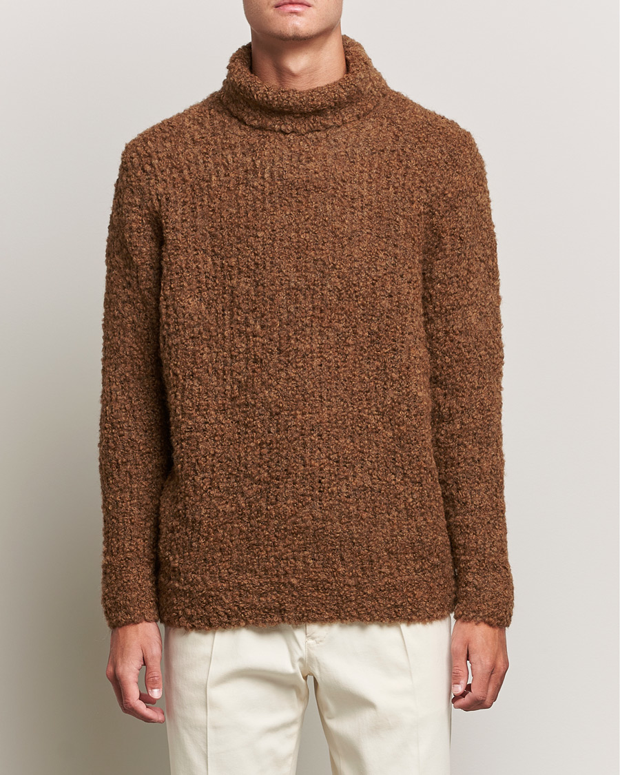 Heren | Truien | Oscar Jacobson | Krister Wool/Alpaca Rollneck Dark Brown