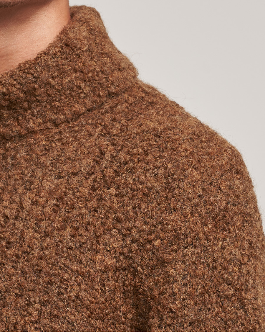 Heren | Truien | Oscar Jacobson | Krister Wool/Alpaca Rollneck Dark Brown