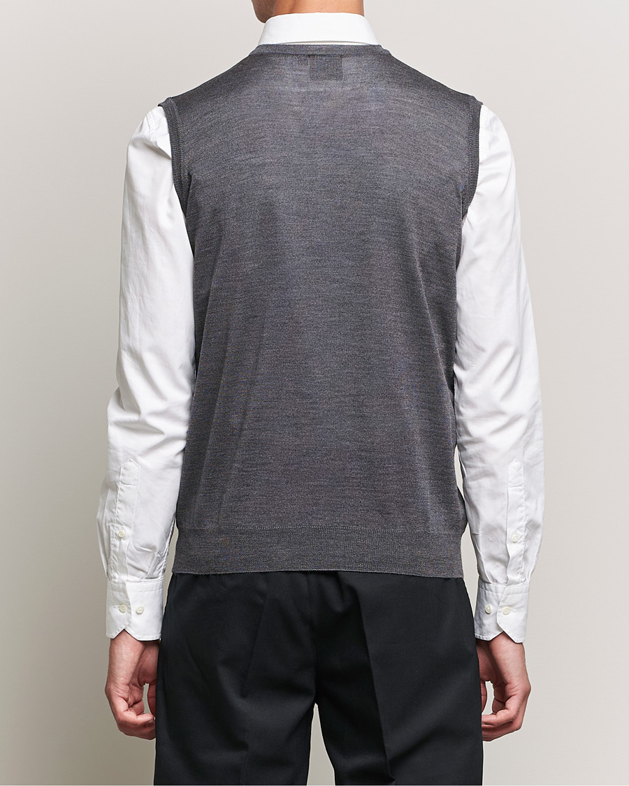 Heren | Truien | Oscar Jacobson | Roger Extrafine Merino Vest Grey