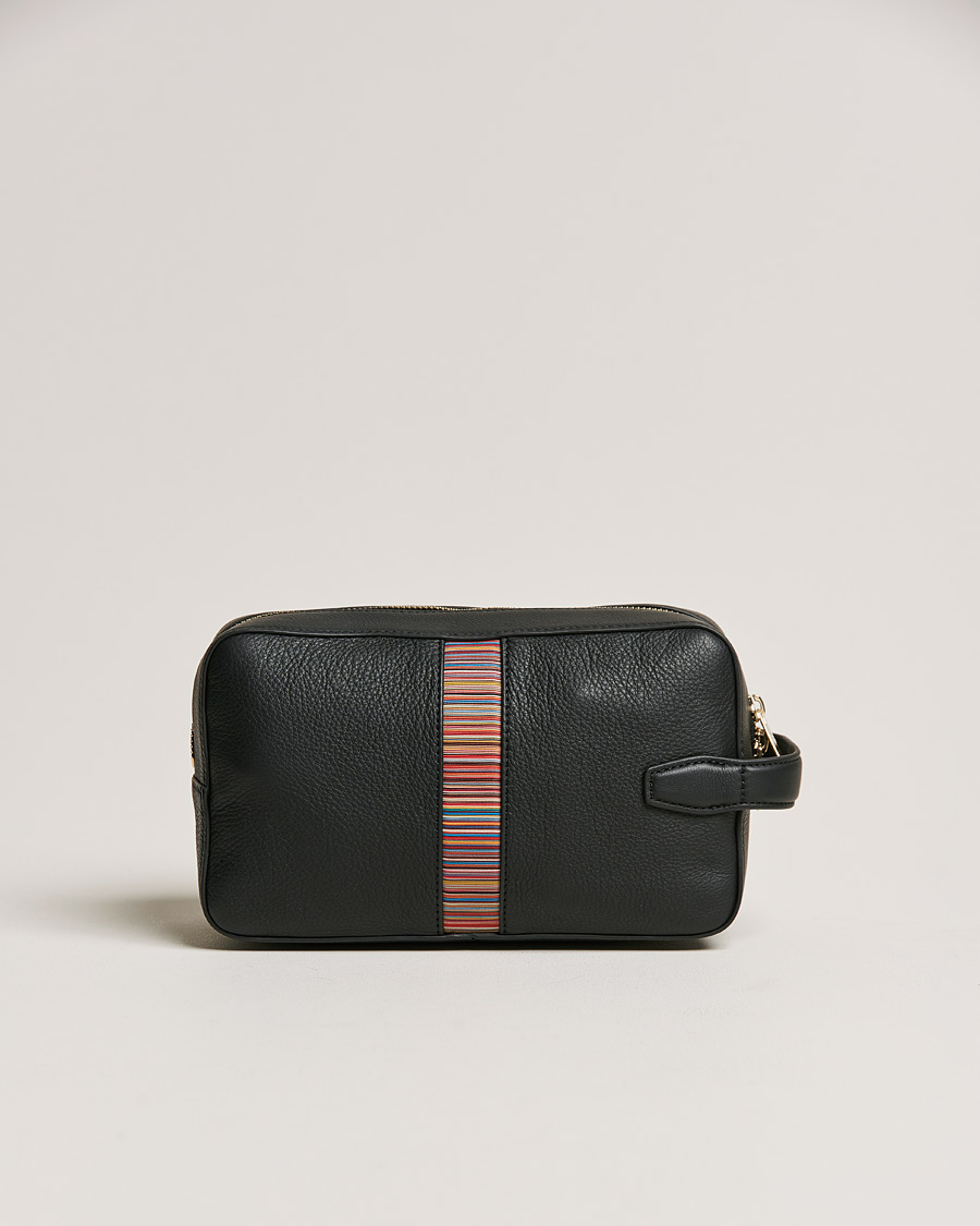 Heren | Paul Smith Leather Stripe Washbag Black | Paul Smith | Leather Stripe Washbag Black