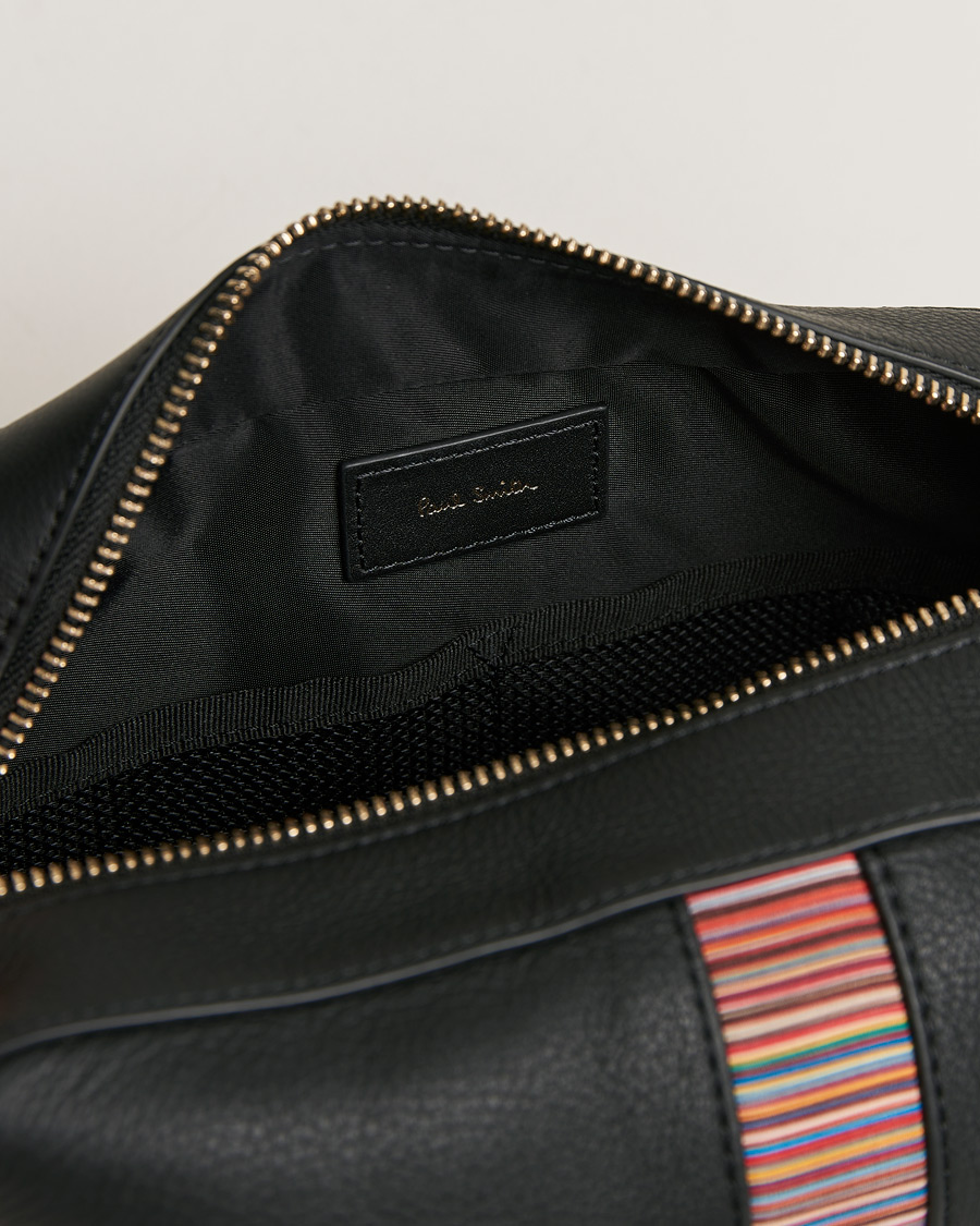 Heren | Paul Smith Leather Stripe Washbag Black | Paul Smith | Leather Stripe Washbag Black