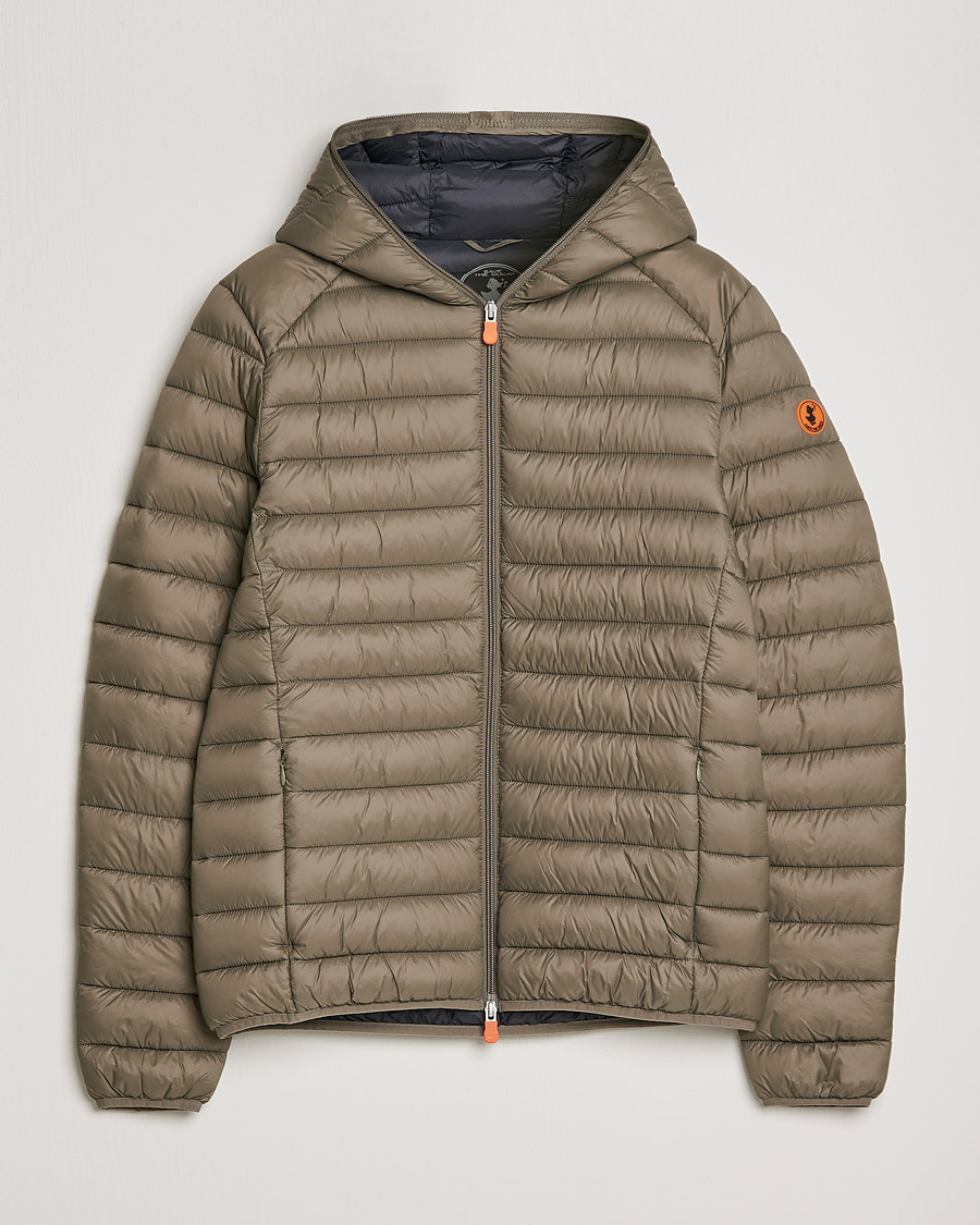 Heren | Jassen | Save The Duck | Donald Lightweight Padded Hooded Jacket Mud Grey