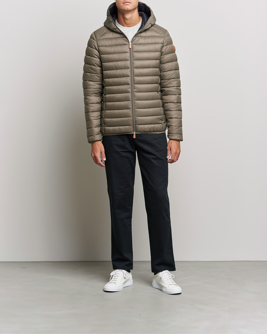 Heren | Jassen | Save The Duck | Donald Lightweight Padded Hooded Jacket Mud Grey