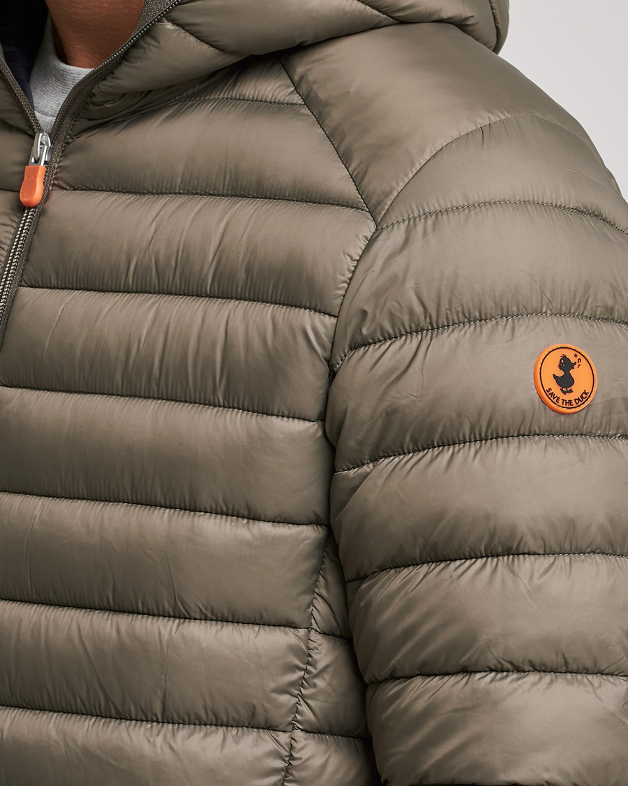 Heren | Jassen | Save The Duck | Donald Lightweight Padded Hooded Jacket Mud Grey