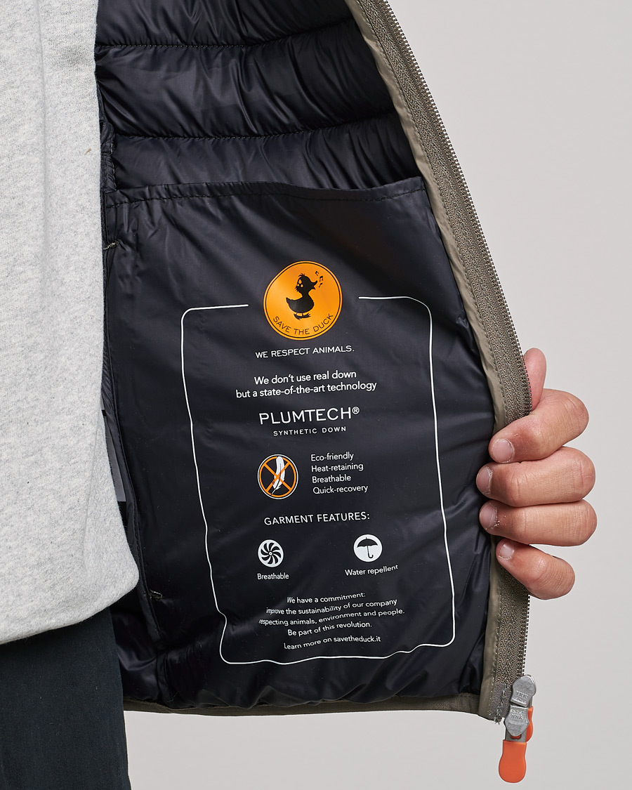 Heren | Jassen | Save The Duck | Donald Lightweight Padded Hooded Jacket Mud Grey