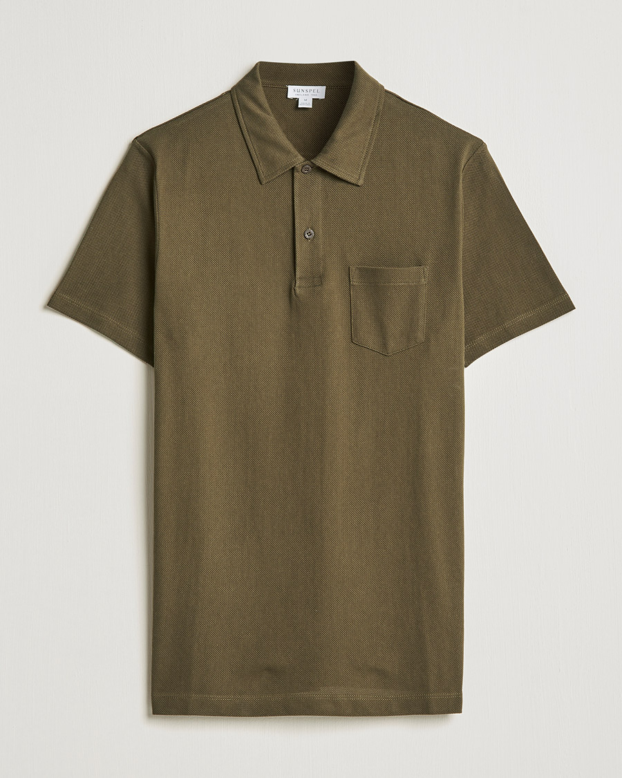 Heren | Polo's | Sunspel | Riviera Polo Shirt Dark Moss