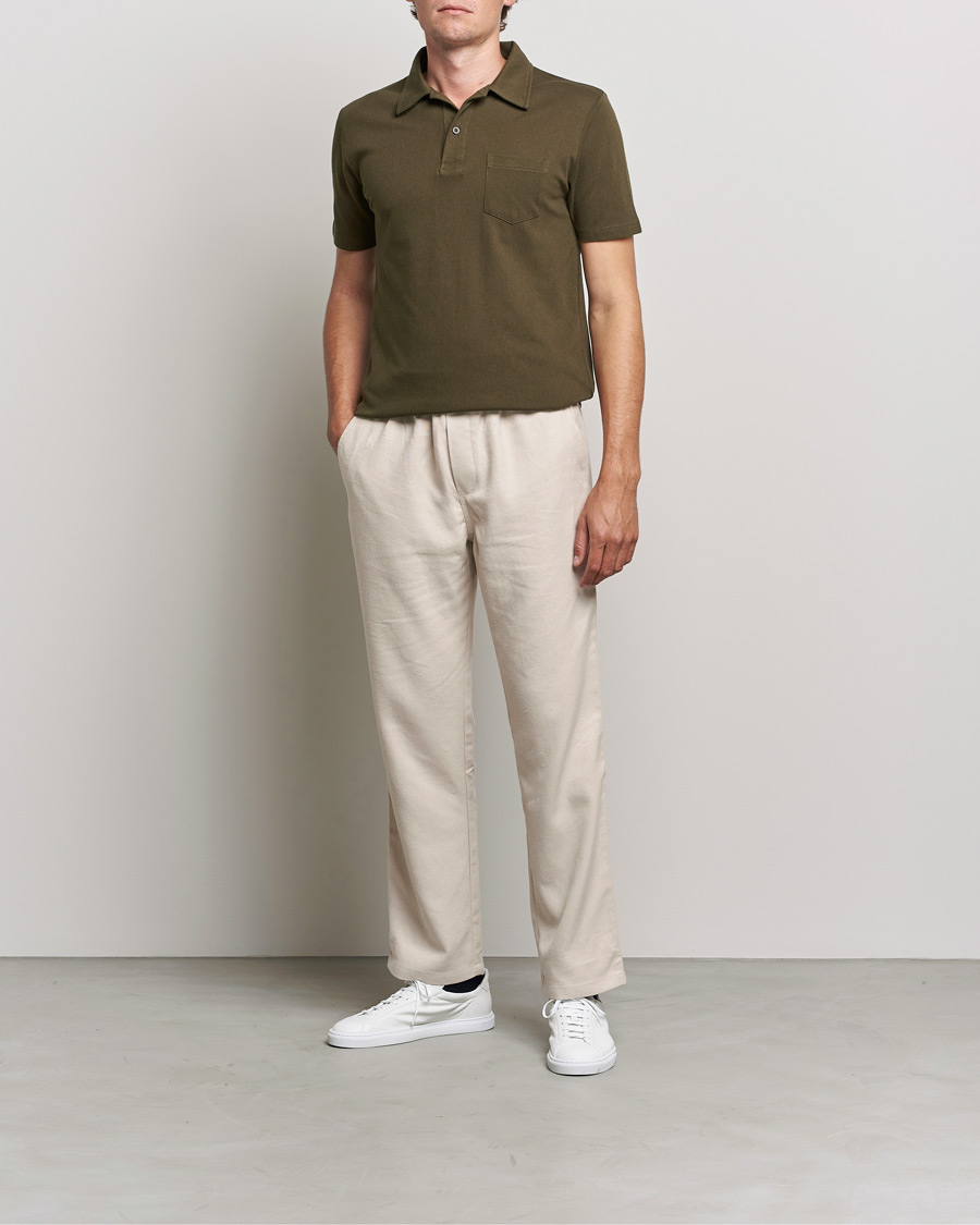 Heren | Polo's | Sunspel | Riviera Polo Shirt Dark Moss