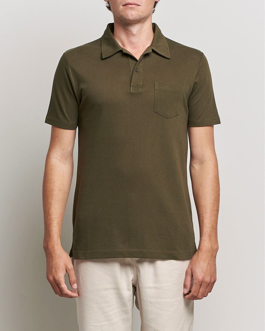 Heren | Polo's | Sunspel | Riviera Polo Shirt Dark Moss