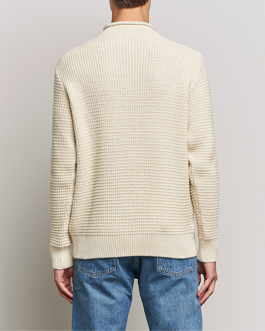 Heren | Truien | Sunspel | Fisherman Jumper Ecru