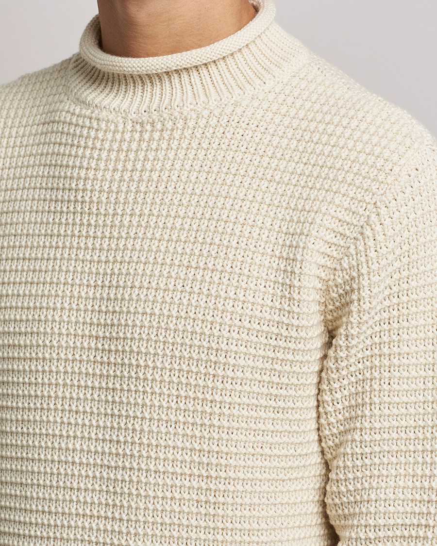 Heren | Truien | Sunspel | Fisherman Jumper Ecru
