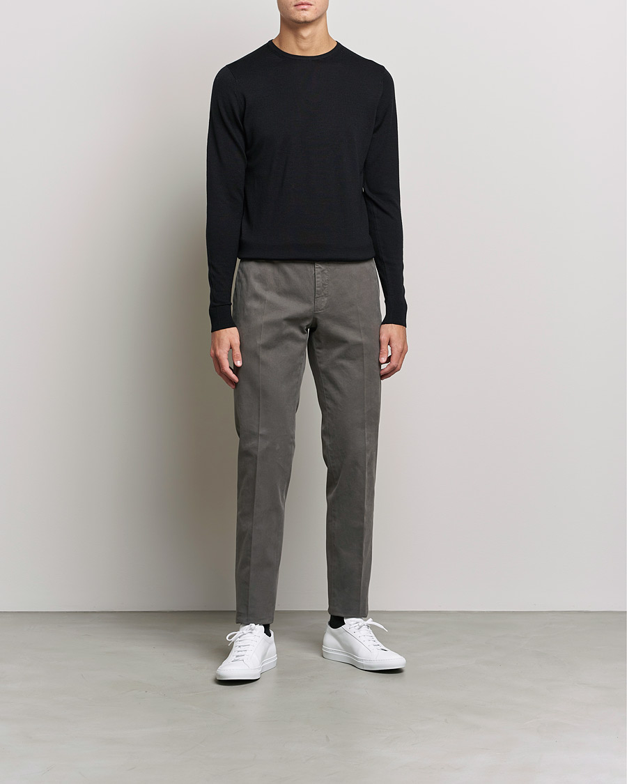 Heren | Truien | Sunspel | Crew Neck Jumper Black