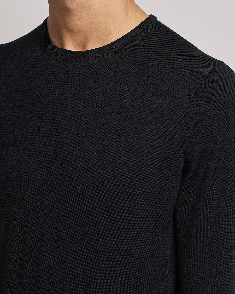 Heren | Truien | Sunspel | Crew Neck Jumper Black