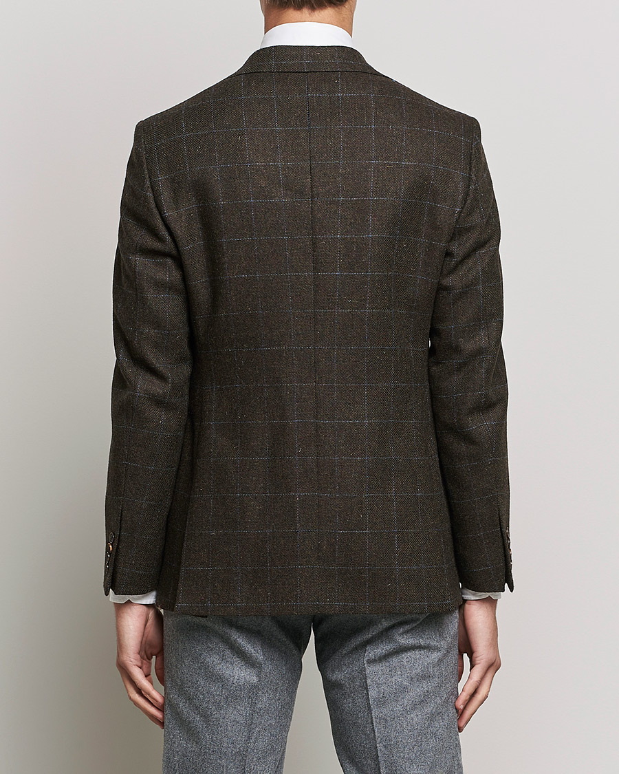 Heren | Blazers | Walker Slater | Edward Lambswool Windowpane Blazer Dark Brown