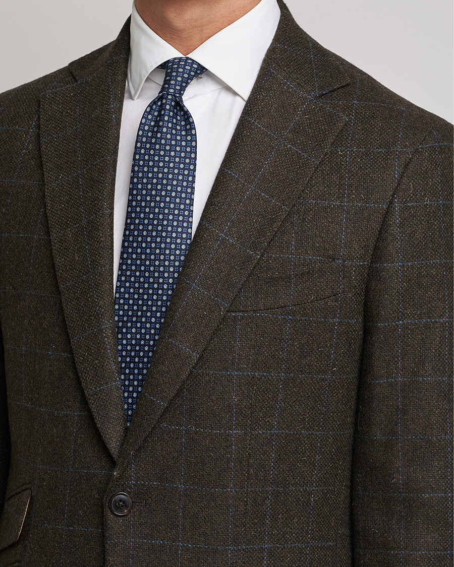 Heren | Blazers | Walker Slater | Edward Lambswool Windowpane Blazer Dark Brown