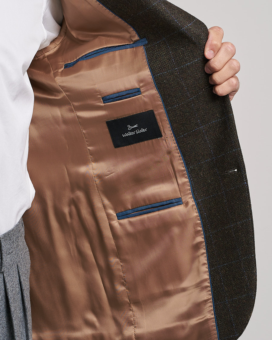 Heren | Blazers | Walker Slater | Edward Lambswool Windowpane Blazer Dark Brown