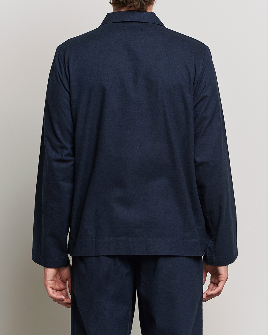 Heren | Pyjama's en gewaden | Tekla | Flannel Pyjama Shirt Midnight Blue