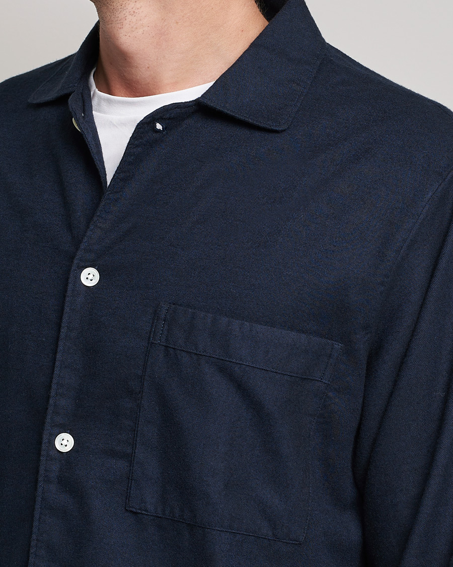 Heren | Pyjama's en gewaden | Tekla | Flannel Pyjama Shirt Midnight Blue