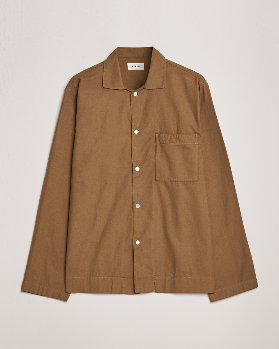 Heren | Pyjama's en gewaden | Tekla | Flannel Pyjama Shirt Moss