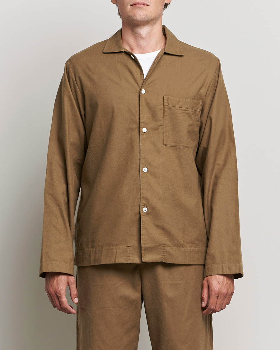 Heren | Pyjama tops | Tekla | Flannel Pyjama Shirt Moss