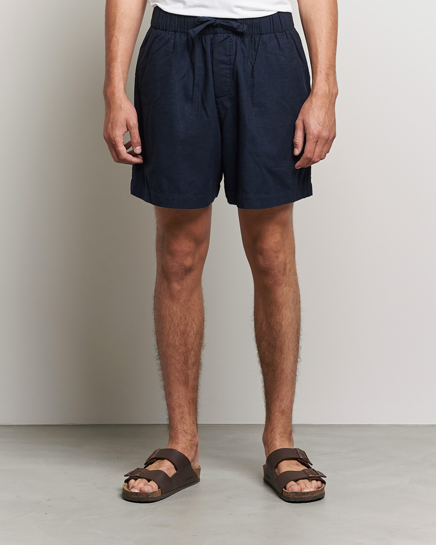 Heren | Pyjama's en gewaden | Tekla | Flannel Pyjama Shorts Midnight Blue