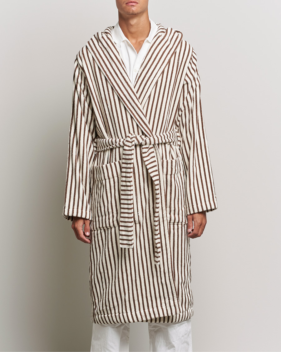 Heren | Tekla | Tekla | Organic Terry Hooded Bathrobe Kodiak Stripes