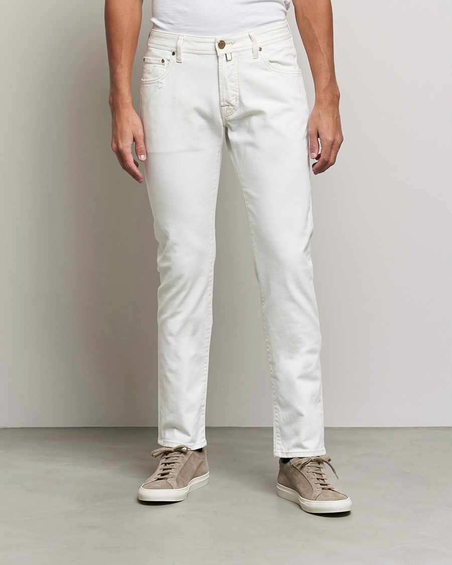 Heren | Jeans | Jacob Cohën | Nick Bio Cotton Slim Fit Jeans Off White