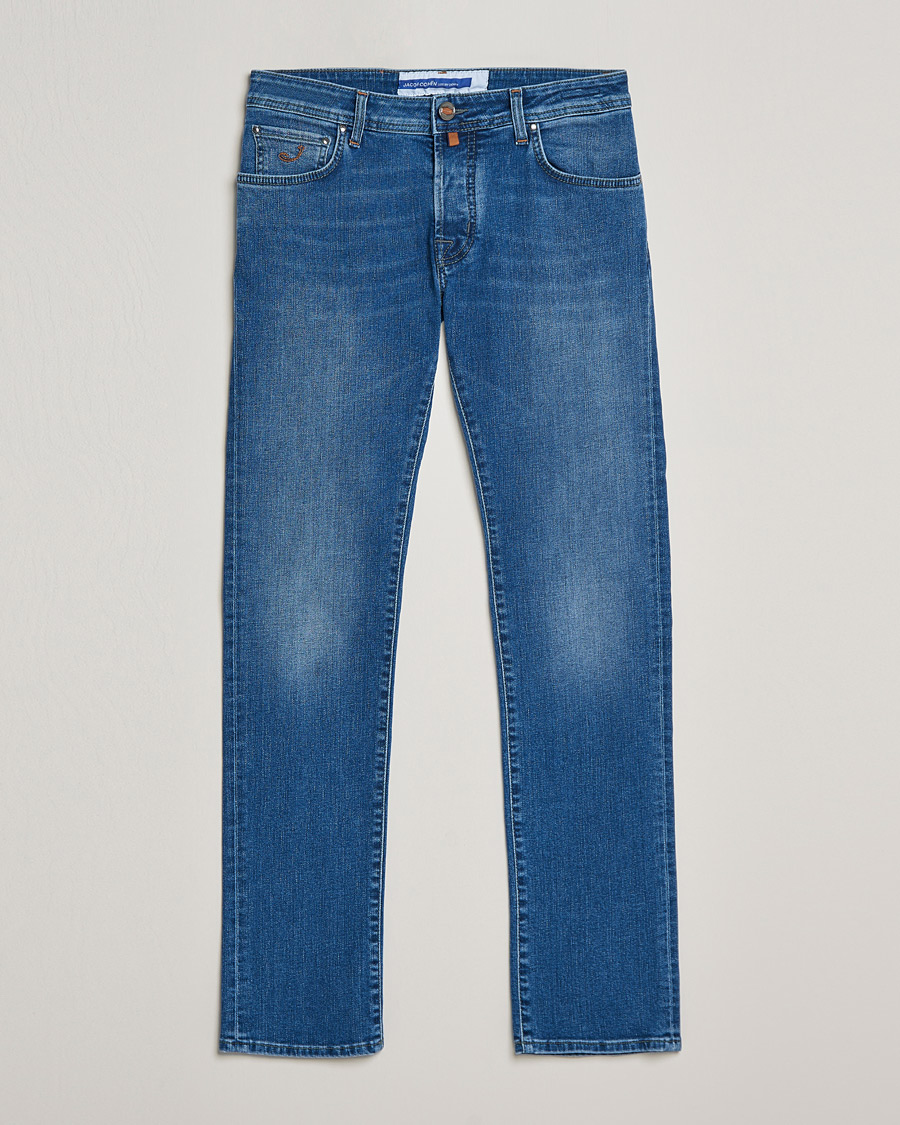 Heren | Jeans | Jacob Cohën | Nick Slim Fit Stretch Jeans Light Blue