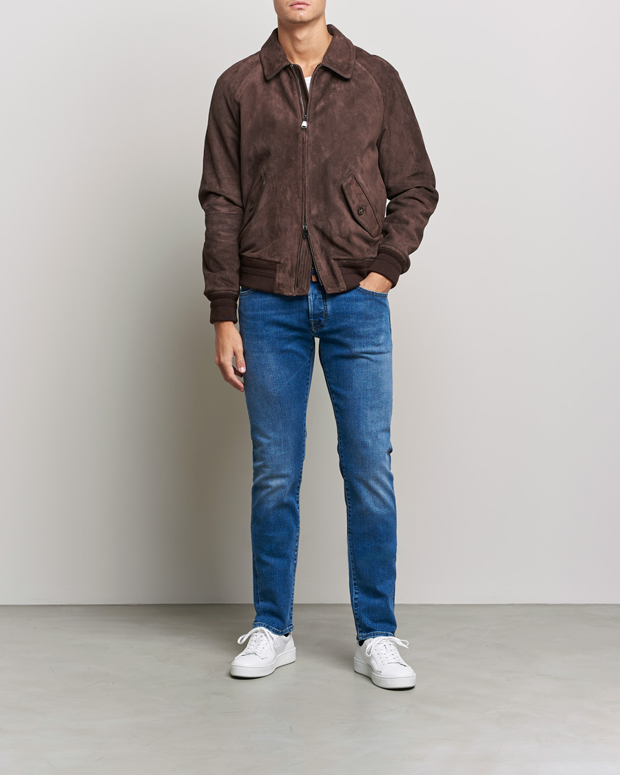 Heren | Jeans | Jacob Cohën | Nick Slim Fit Stretch Jeans Light Blue