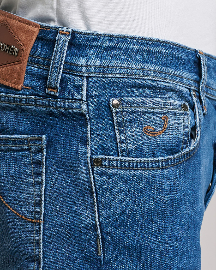 Heren | Jeans | Jacob Cohën | Nick Slim Fit Stretch Jeans Light Blue
