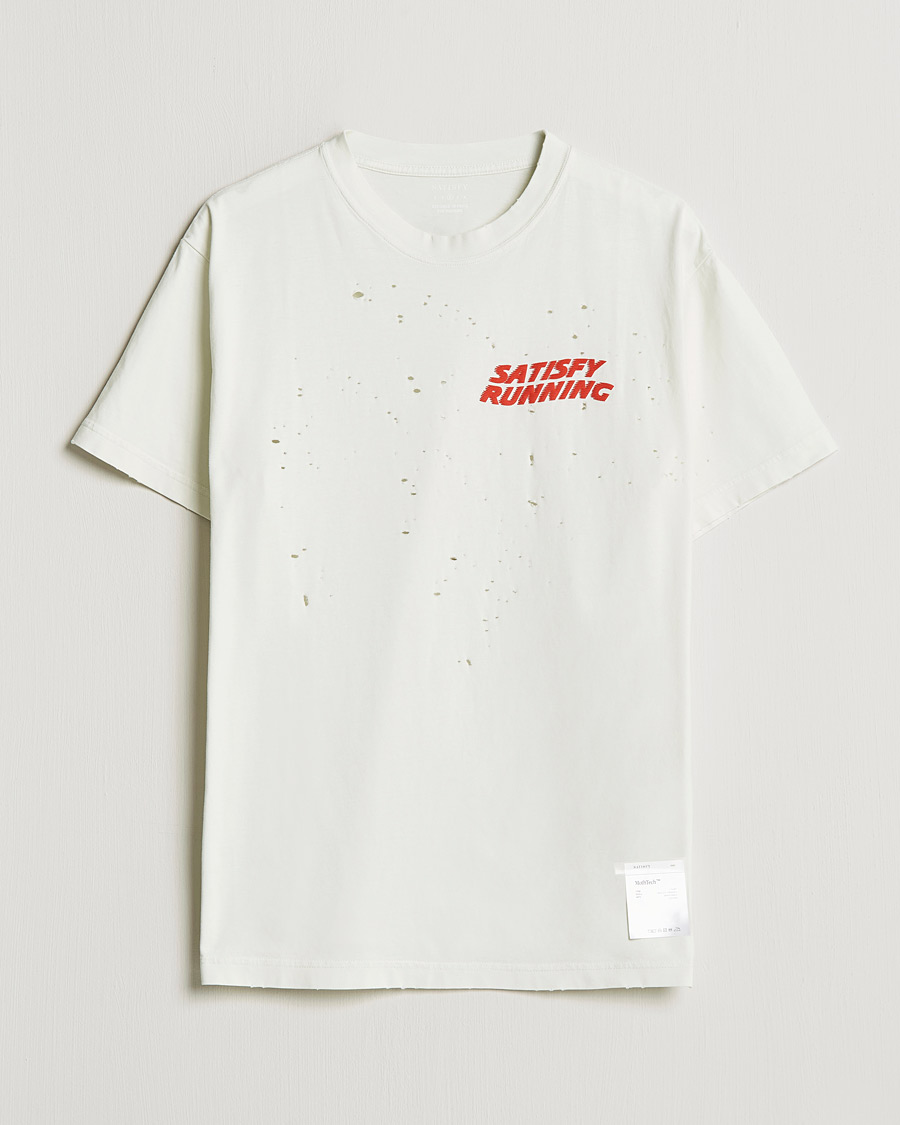 Heren | T-shirts | Satisfy | MothTech Distressed T-Shirt Off White