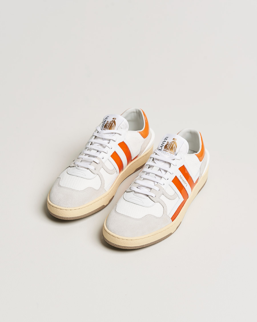 Heren | Lanvin Clay Low Top Sneakers White/Orange | Lanvin | Clay Low Top Sneakers White/Orange