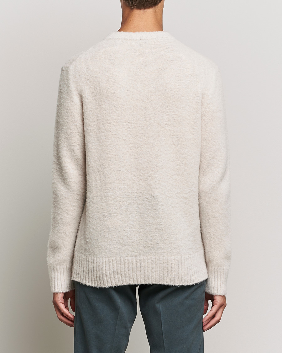 Heren | Truien | Piacenza Cashmere | Brushed Wool Crew Neck Beige