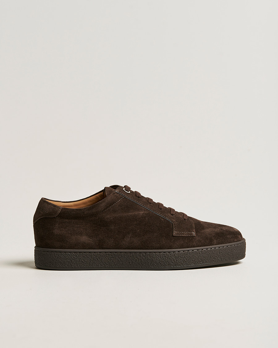 Heren | John Lobb Molton Soft Suede Sneaker Dark Brown Suede | John Lobb | Molton Soft Suede Sneaker Dark Brown Suede
