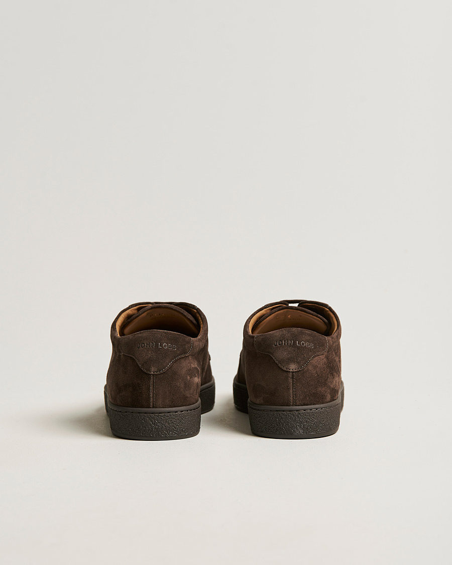 Heren | John Lobb Molton Soft Suede Sneaker Dark Brown Suede | John Lobb | Molton Soft Suede Sneaker Dark Brown Suede