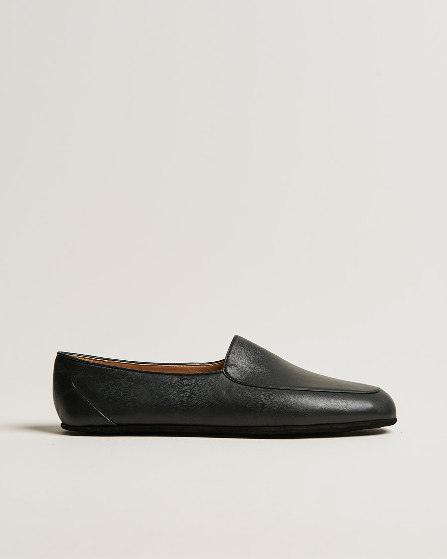 Heren | John Lobb Hampton Travel Slipper Black Lamb Leather | John Lobb | Hampton Travel Slipper Black Lamb Leather