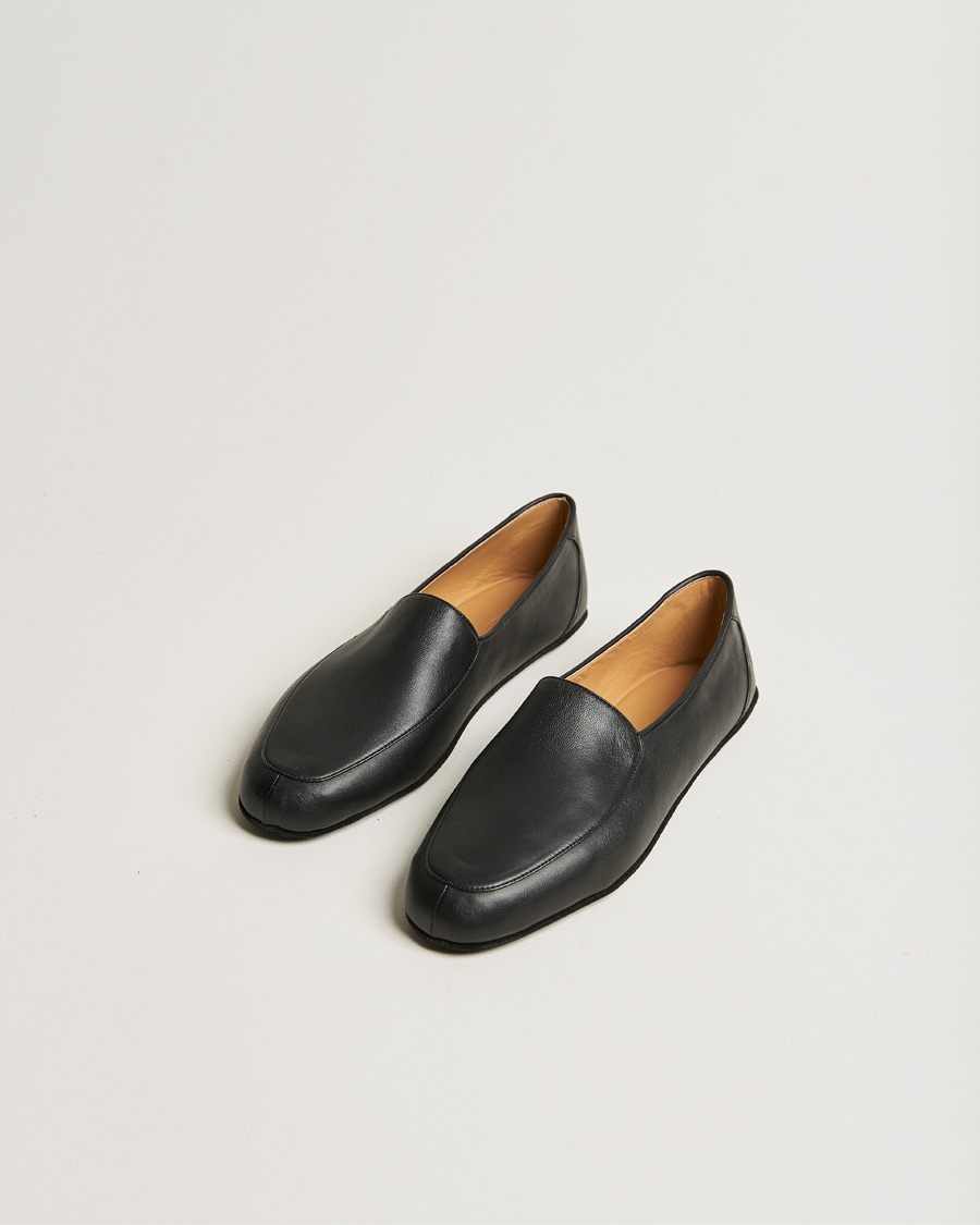 Heren | John Lobb Hampton Travel Slipper Black Lamb Leather | John Lobb | Hampton Travel Slipper Black Lamb Leather
