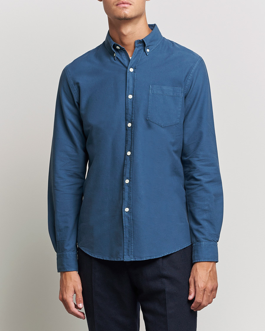 Heren | Casual | Colorful Standard | Classic Organic Oxford Button Down Shirt Petrol Blue