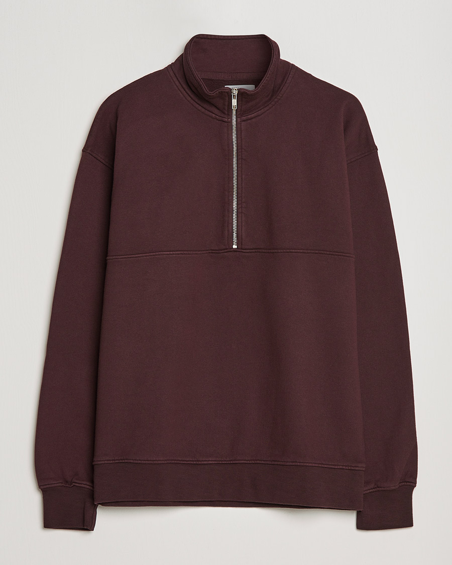 Heren | Truien | Colorful Standard | Classic Organic Half-Zip Oxblood Red