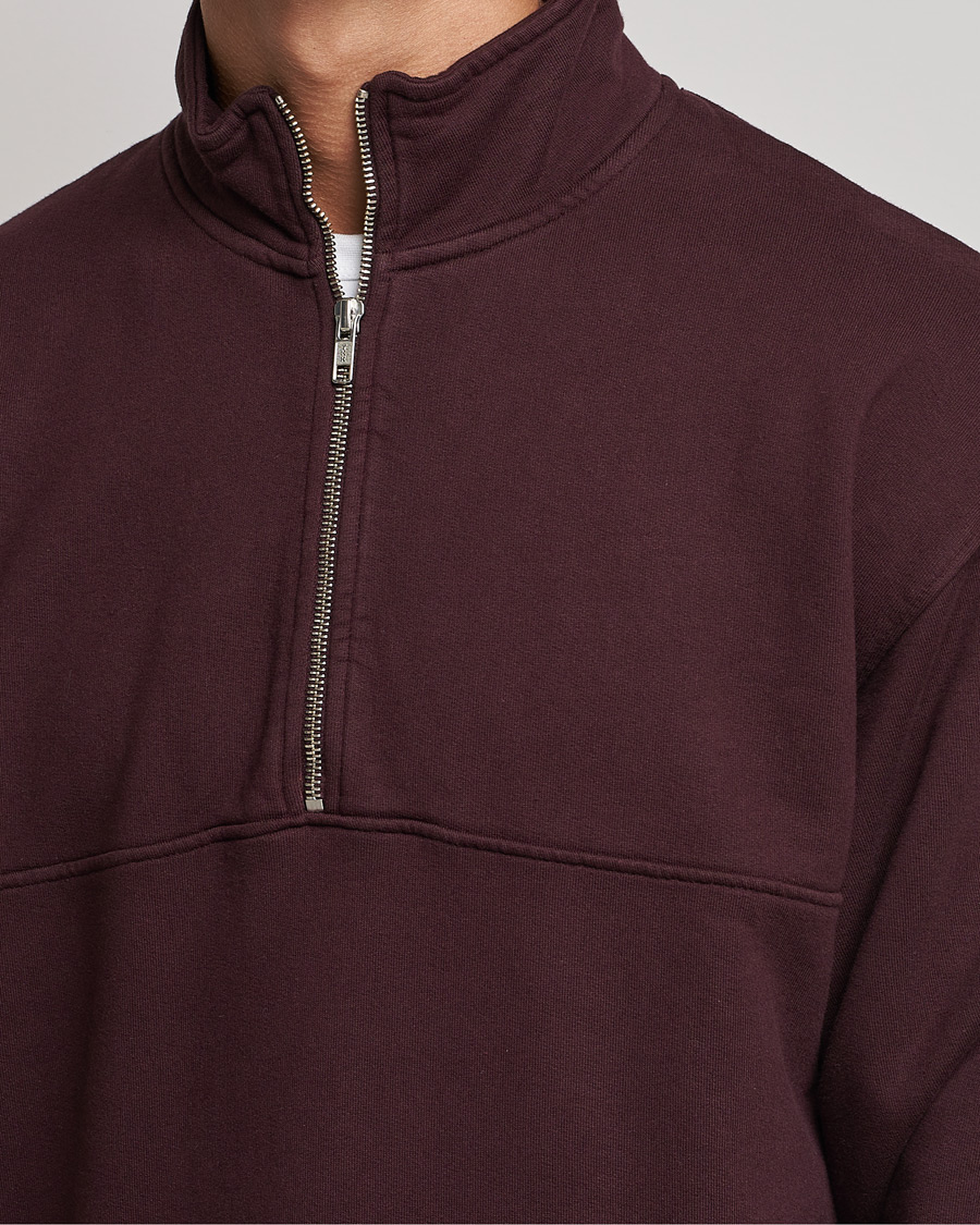 Heren | Truien | Colorful Standard | Classic Organic Half-Zip Oxblood Red