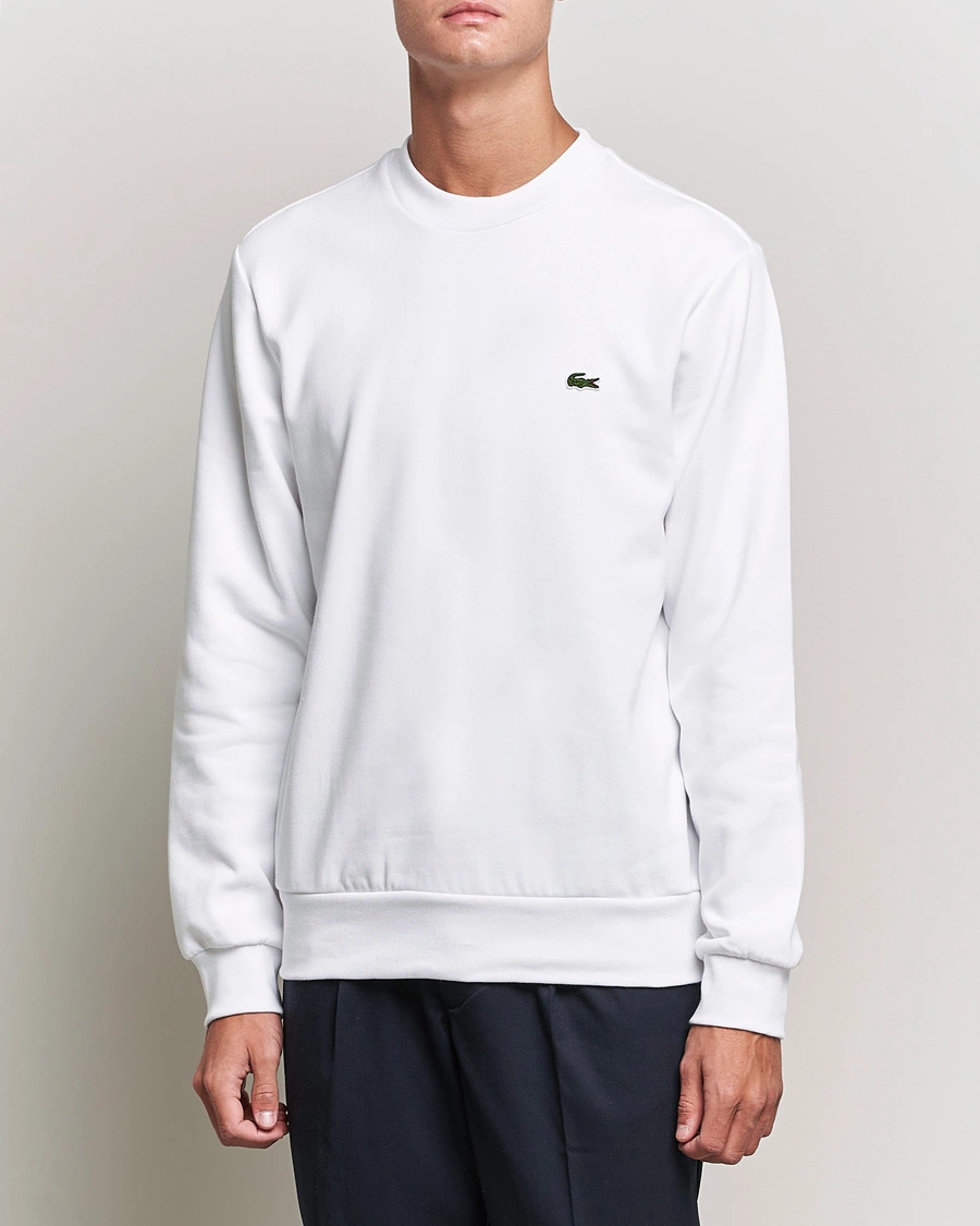 Men | Clothing | Lacoste | Crew Neck Sweatshirt White