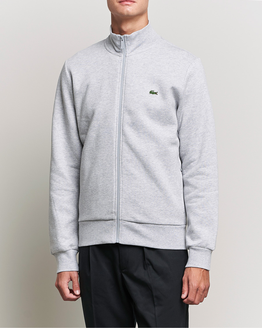 Men | Clothing | Lacoste | Full Zip Sweater Silver Chine