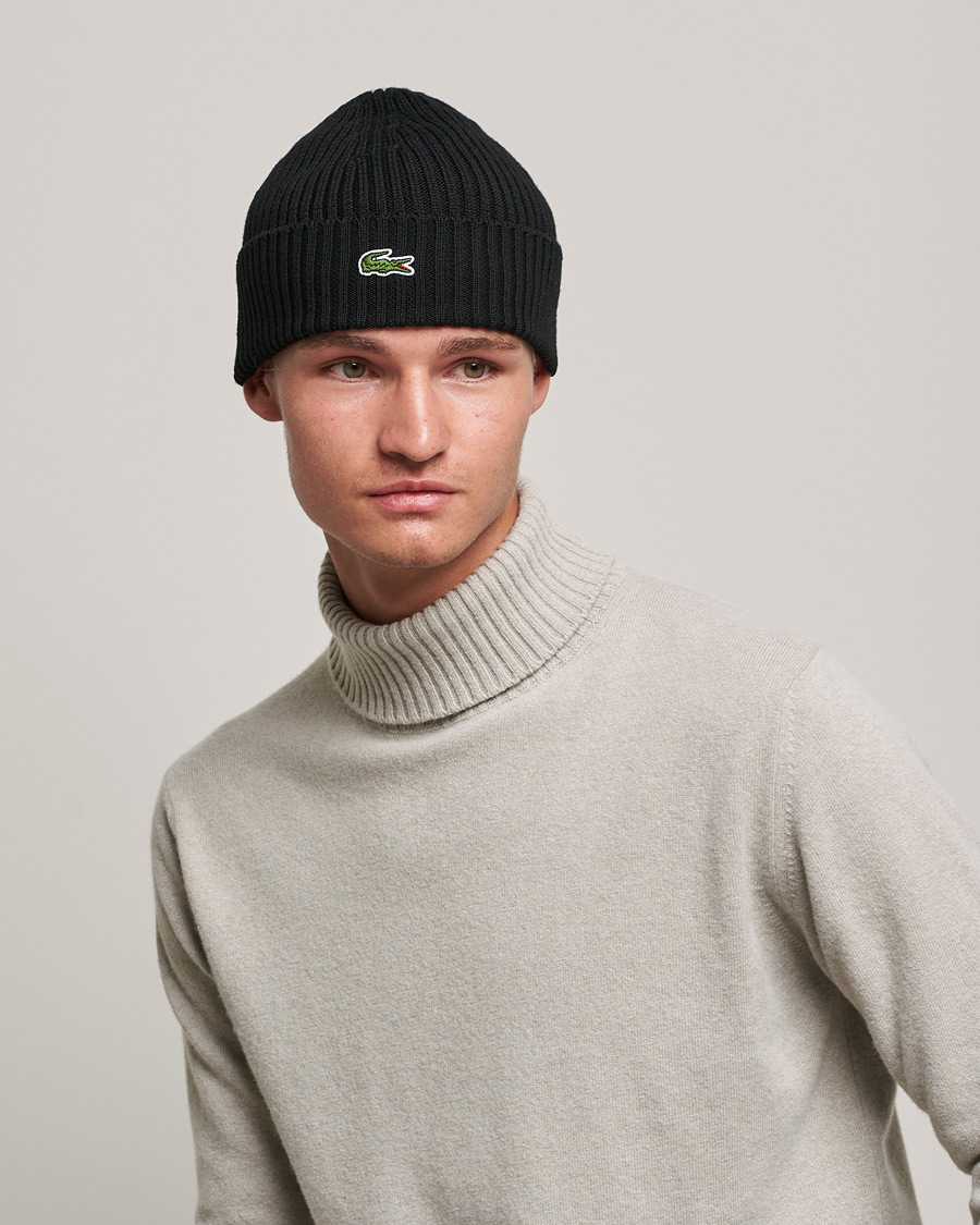 Heren |  | Lacoste | Wool Knitted Beanie Black