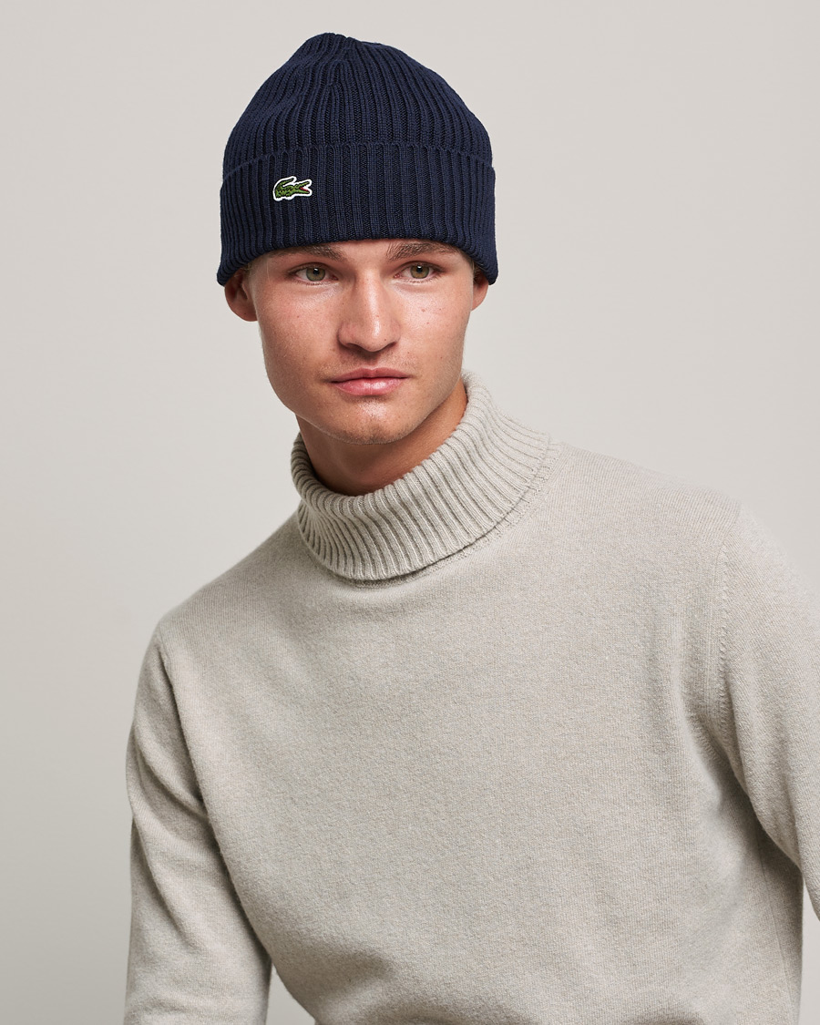 Heren |  | Lacoste | Wool Knitted Beanie Navy