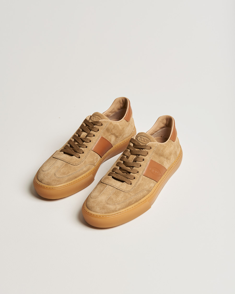 Heren | Tod's Cassetta Sneakers Camel Suede | Tod's | Cassetta Sneakers Camel Suede