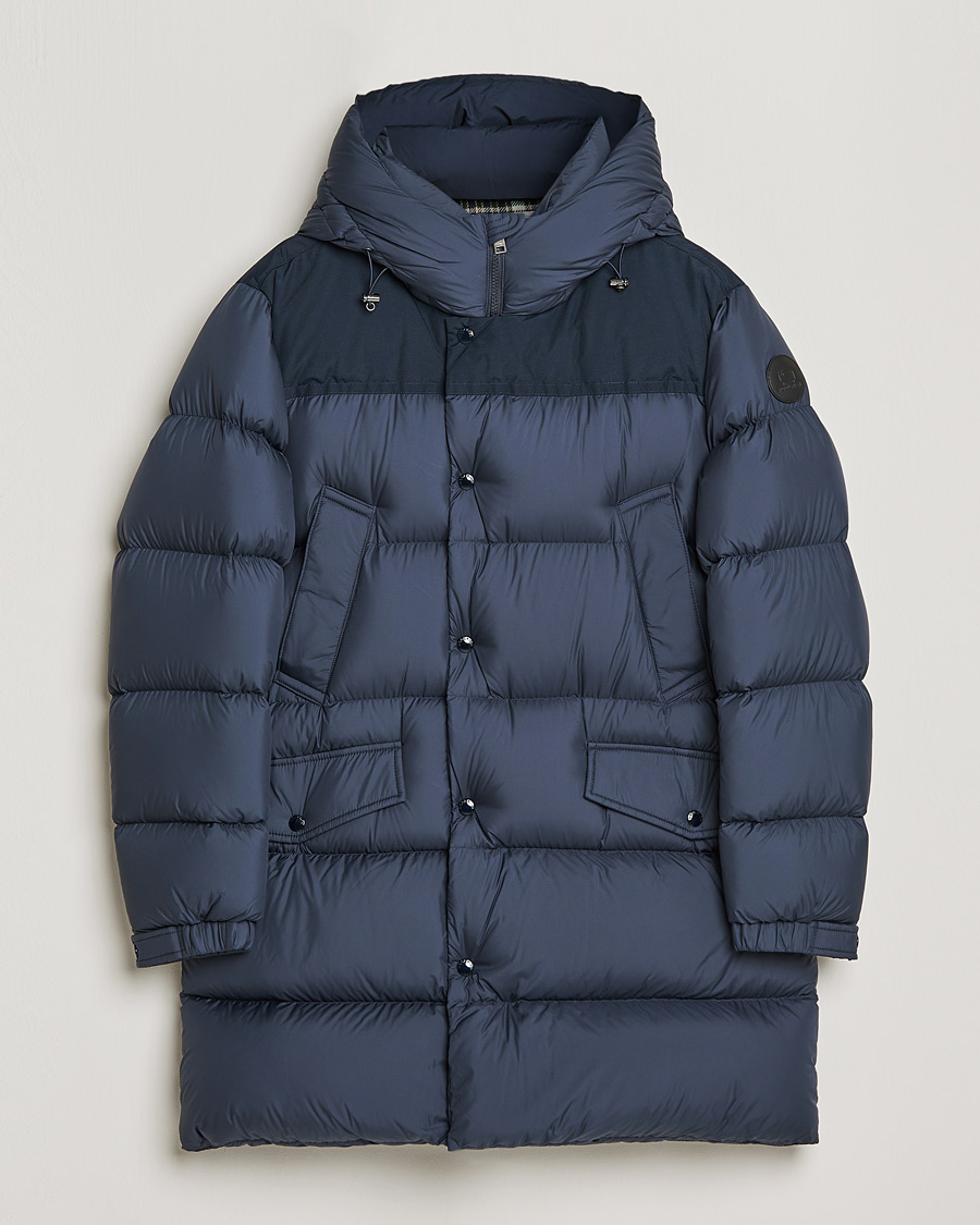 Heren | Jassen | Woolrich | Microfiber Sierra Padded Parka Melton Blue