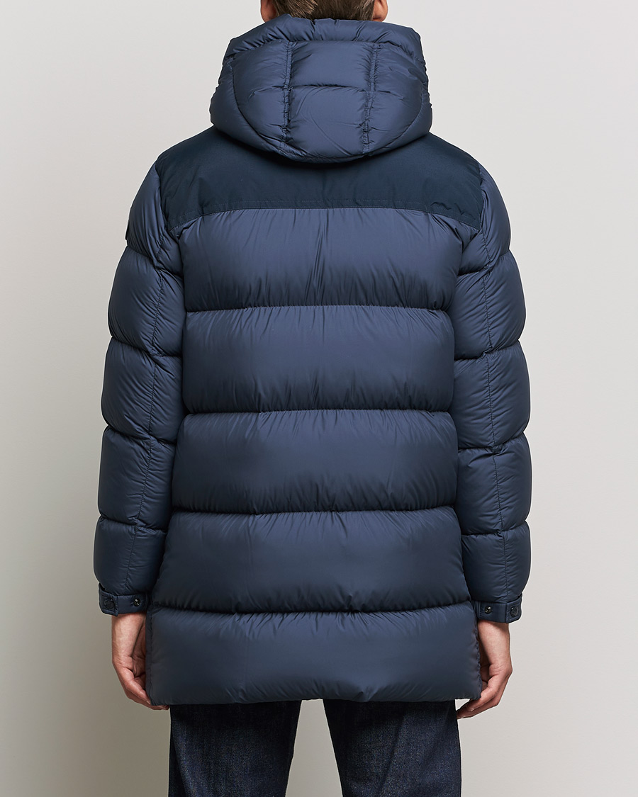 Heren | Jassen | Woolrich | Microfiber Sierra Padded Parka Melton Blue