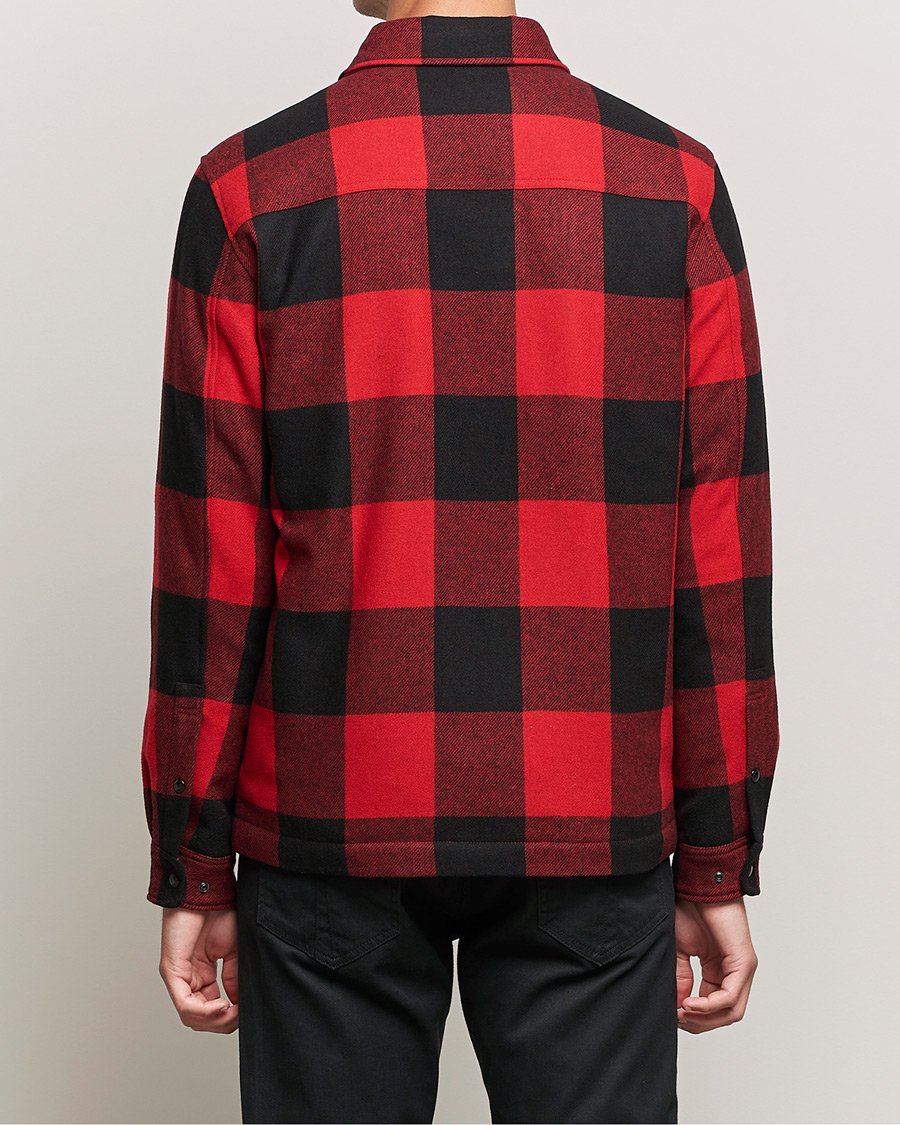 Heren | Overhemden | Woolrich | Alaskan Wool Padded Overshirt Red Buffalo