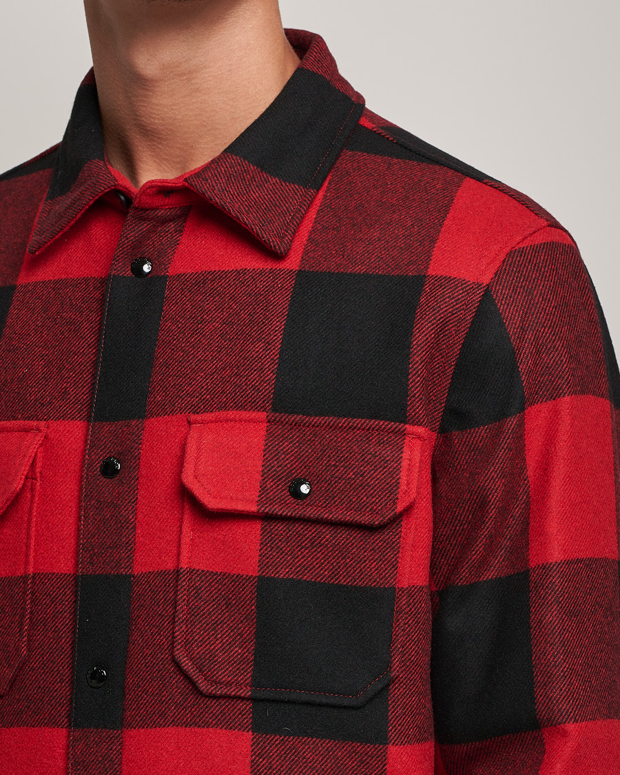 Heren | Overhemden | Woolrich | Alaskan Wool Padded Overshirt Red Buffalo